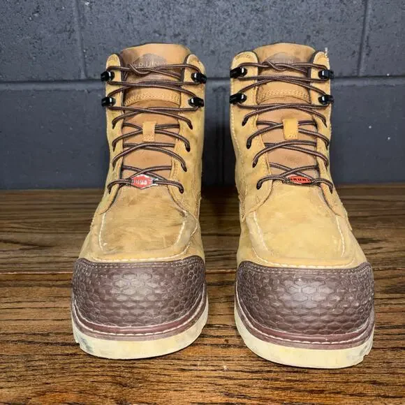 Brunt Marin Work Boots 12M Comp Toe Waterproof Moc Toe Tan - Picture 3 of 8